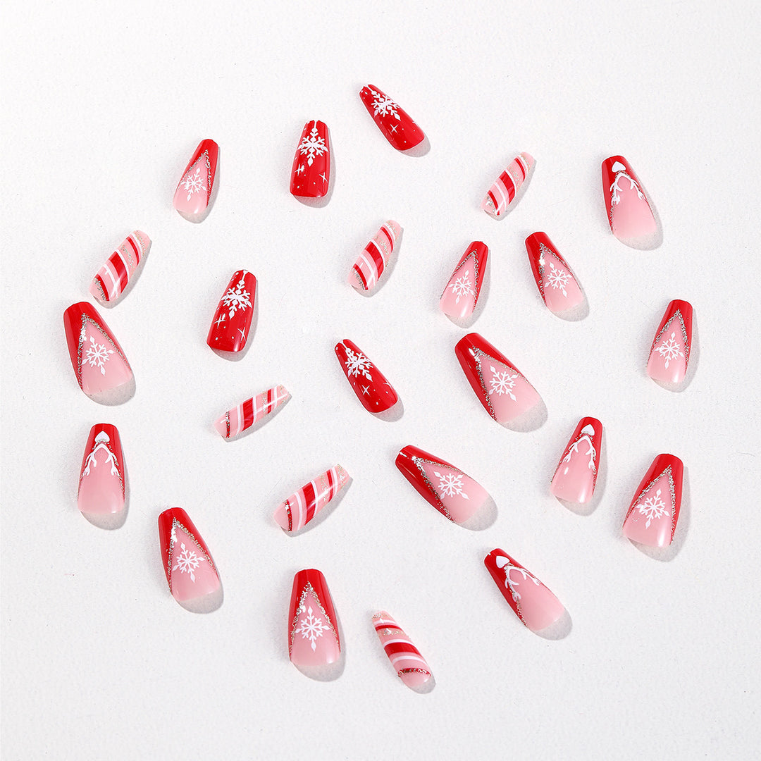 Holiday-Themed Acrylic Nail Art Bowlift