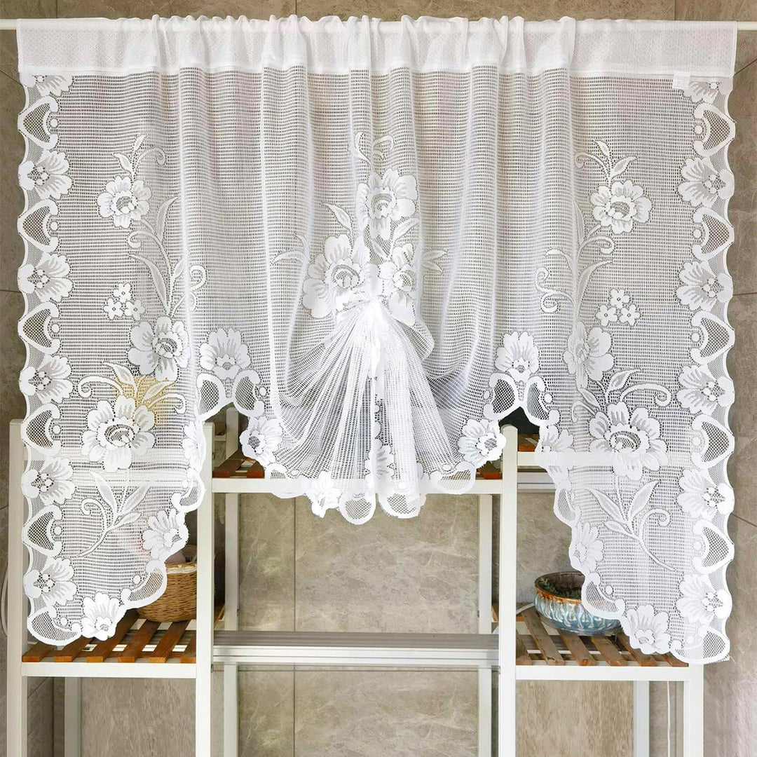 Elegant Floral Lace Window Curtains