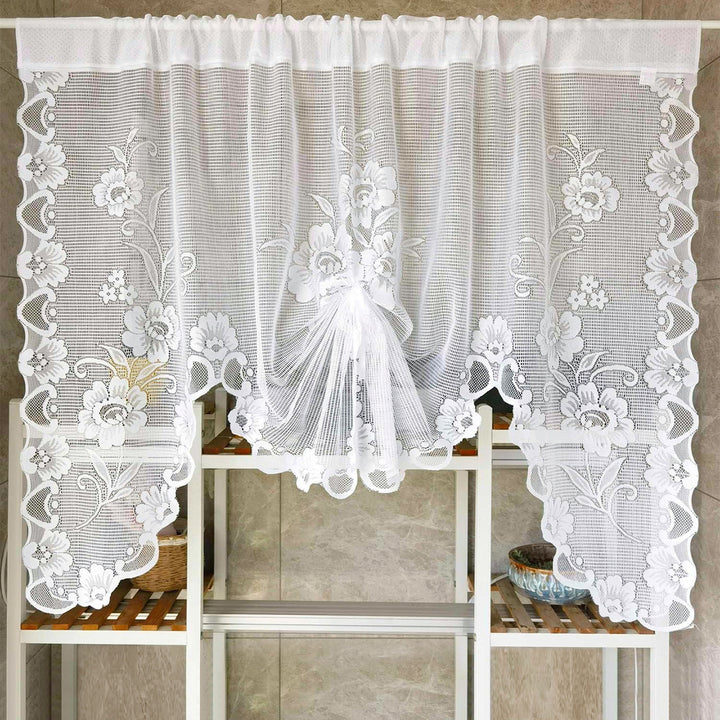 Elegant Floral Lace Window Curtains