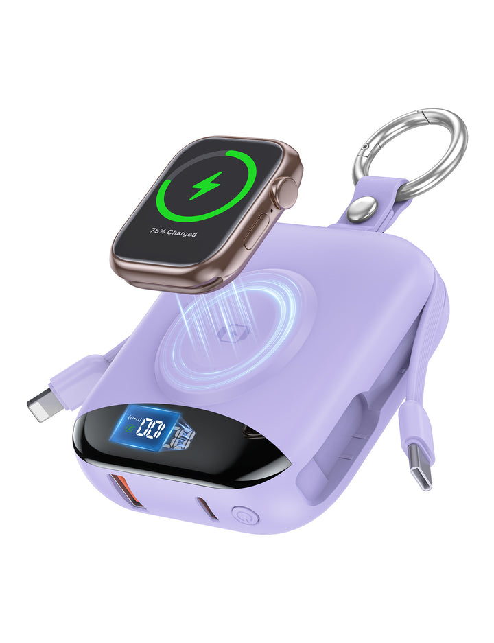 Portable inductive charger with integrated battery and LCD display Bowlift