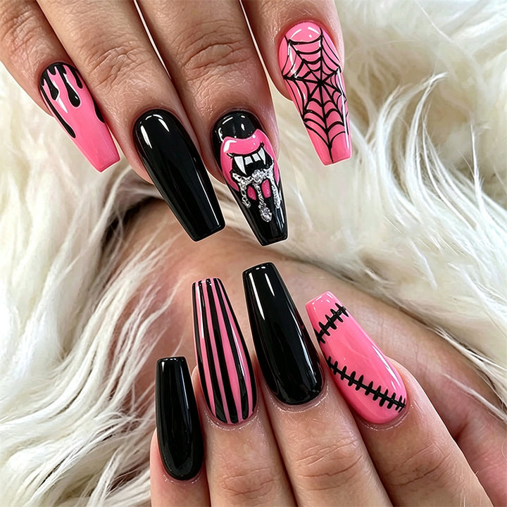 Creative nail art set with Halloween motifs and sparkling applications Bowlift