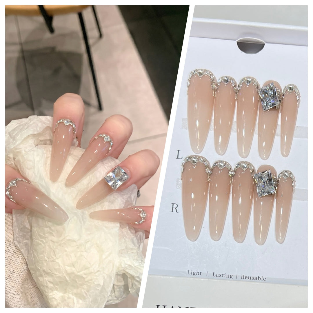 Artistic Stiletto Press-On Nail Set with Charming Patterns Bowlift