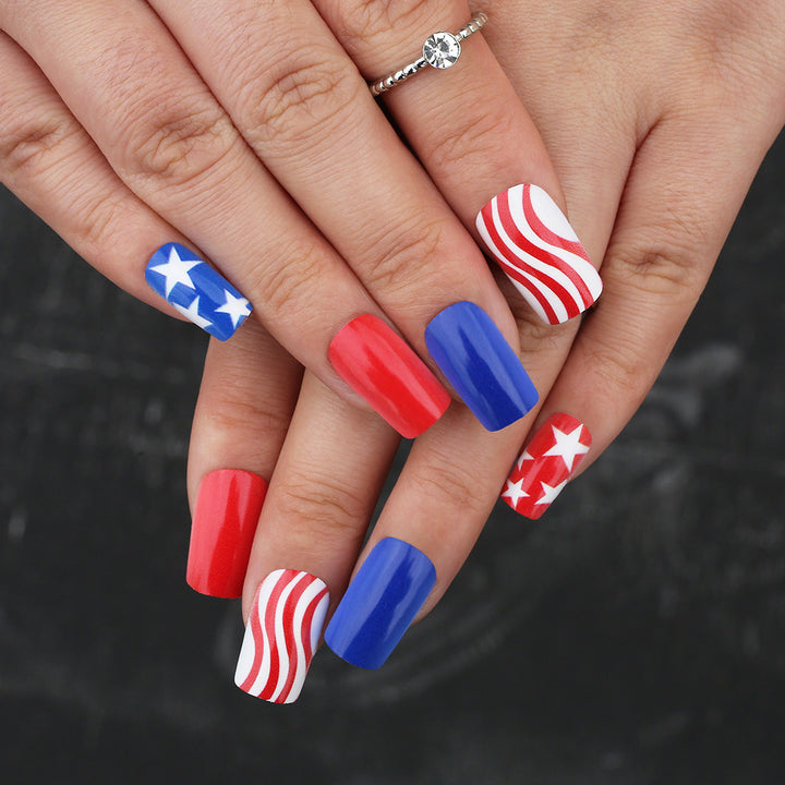 Patriotic Themed Press-On Nails Bowlift
