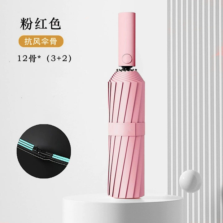 Women‘s Folding Umbrella with Innovative Wind Protection System Bowlift