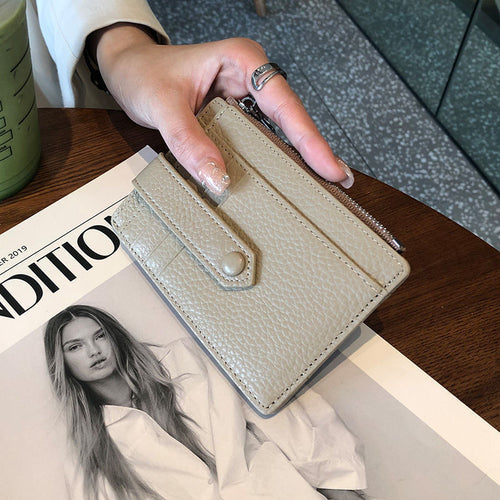 Compact Leather Zip Cardholder Bowlift