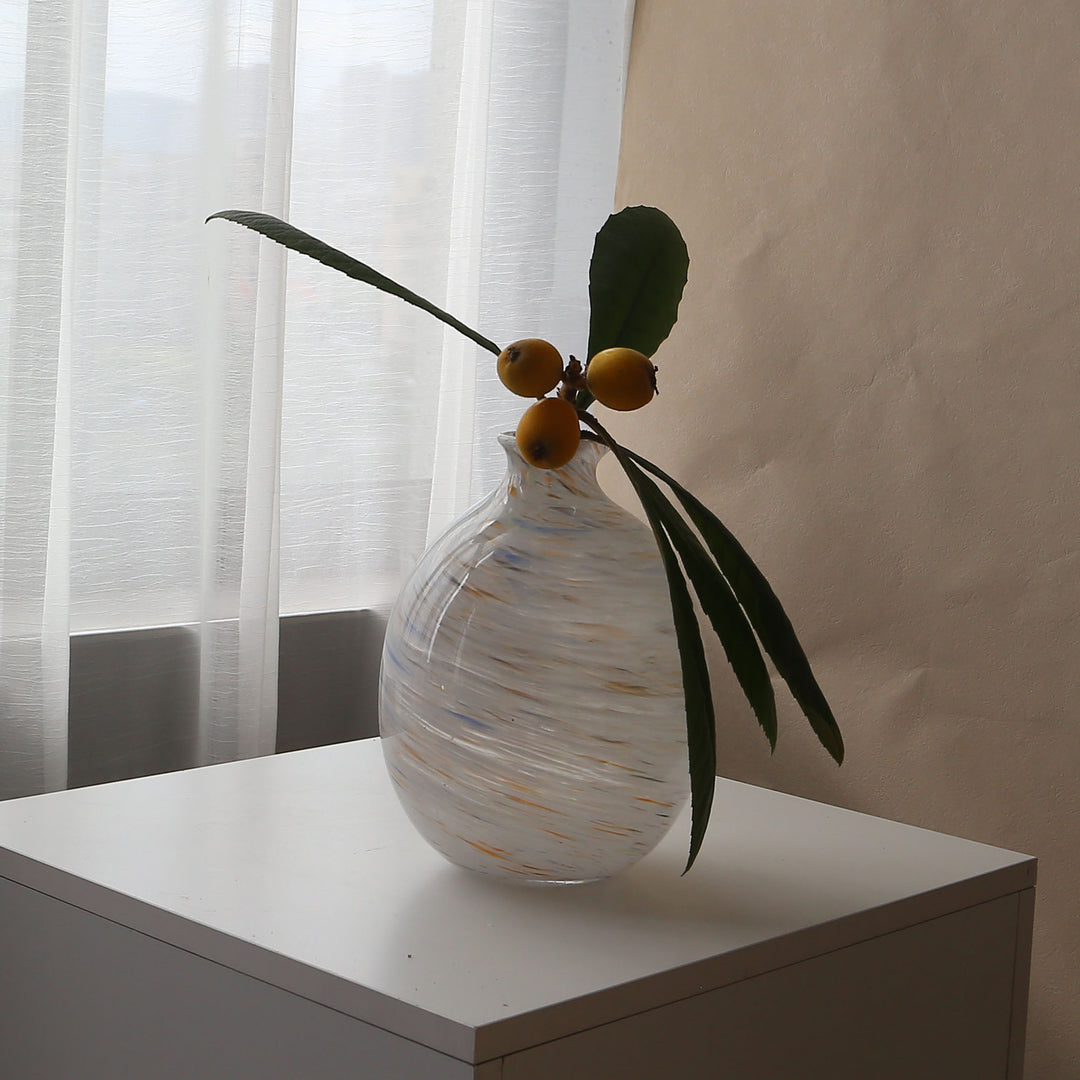 Handblown Swirl-Pattern Decorative Bulb Vase Bowlift