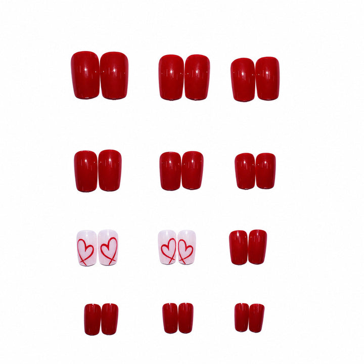 Premium Press-on Nails with Heart Design Bowlift
