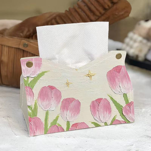 Artistic Floral Tissue Box Cover Bowlift