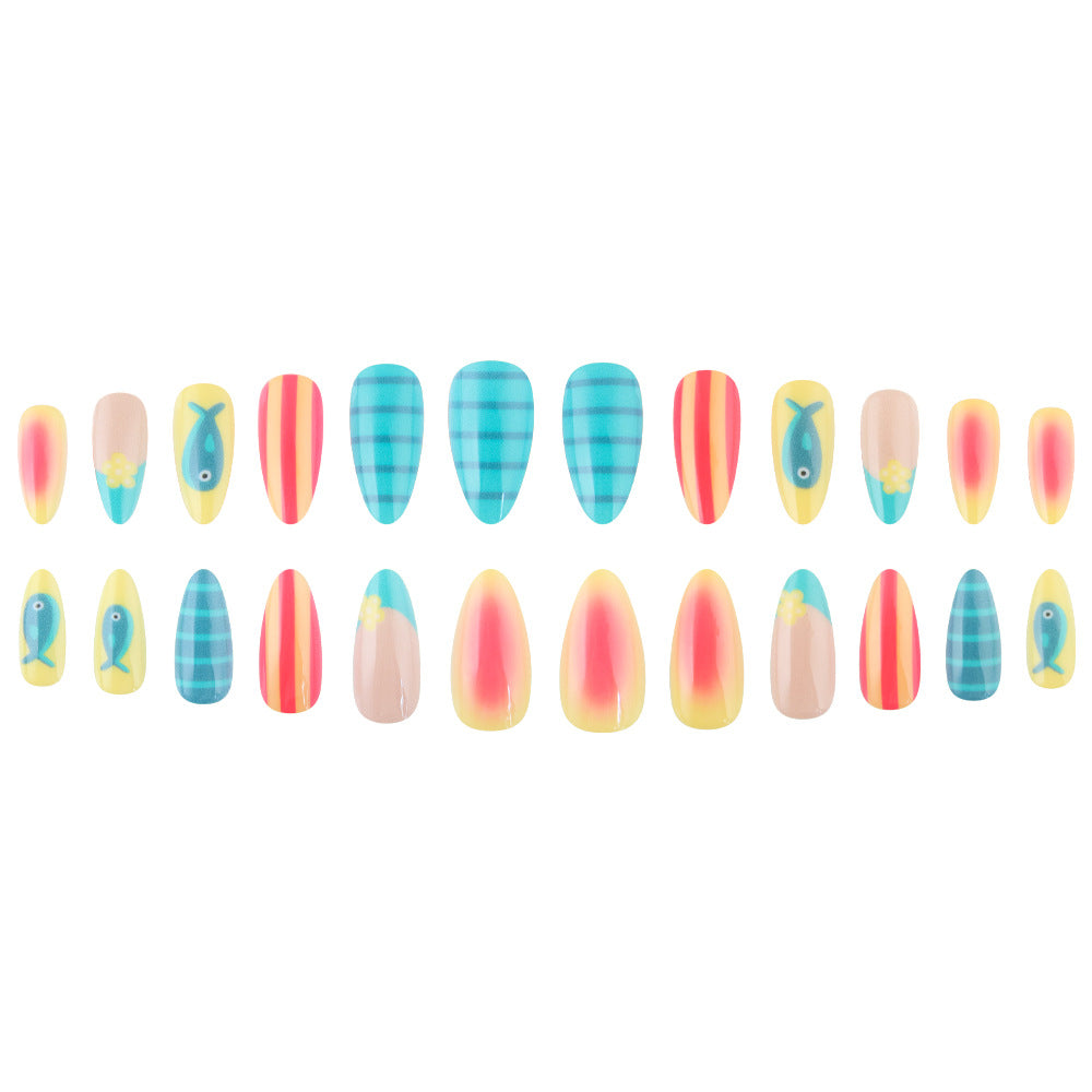 Vibrant Artistic Press-On Nail Set Bowlift