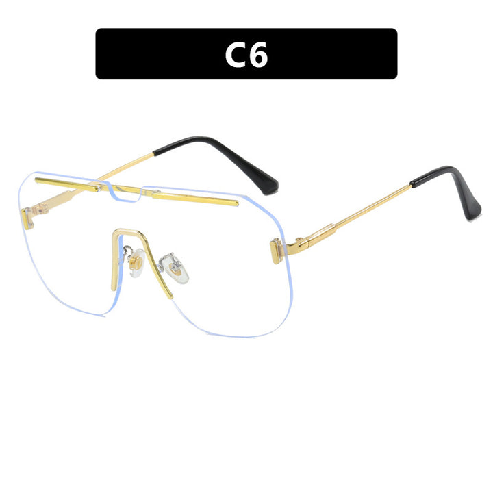 Women's geometric sunglasses with stylish metal frame and UV protection Bowlift