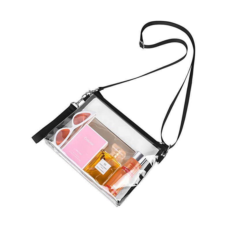 Transparent Shoulder Bag with Practical Zipper Bowlift