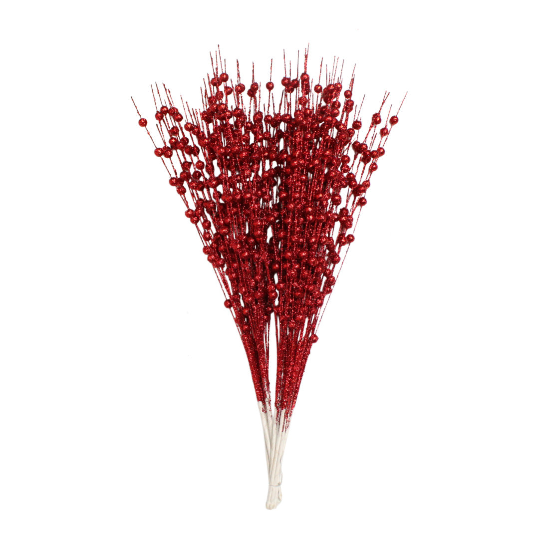 Unisex decorative deco branch with star and berry appliqués, flexible branch structure Bowlift