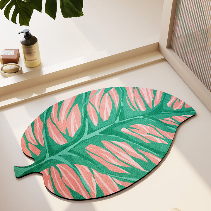 Abstract Leaf Design Area Rug