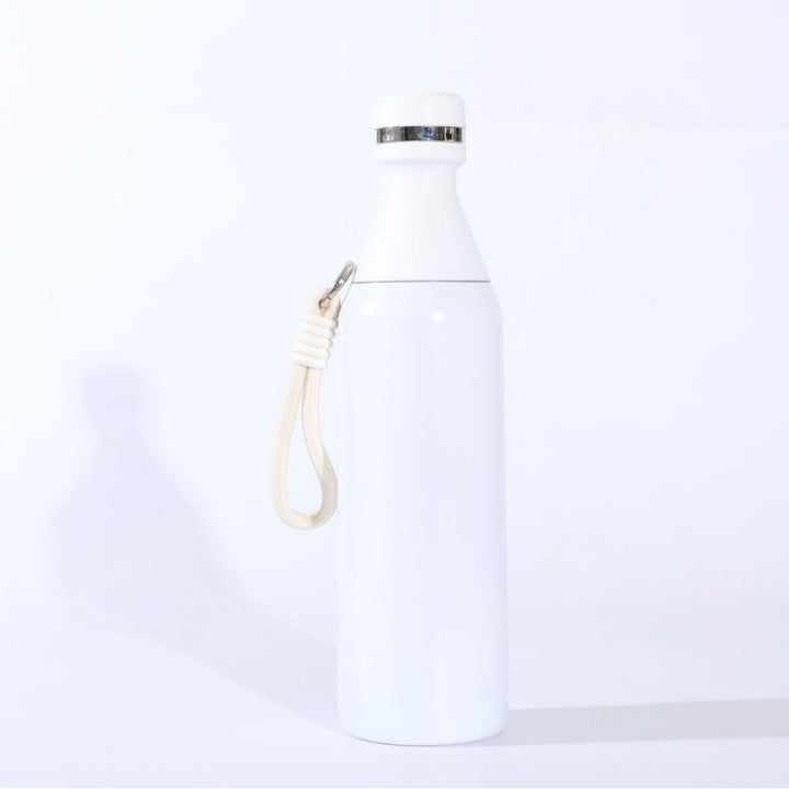 Ladies insulated stainless steel drinking bottle with practical carrying handle Bowlift
