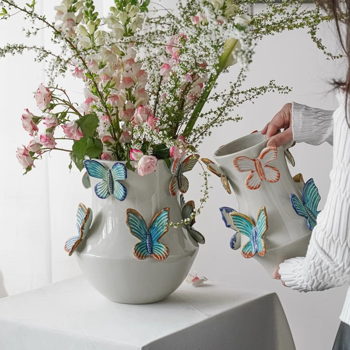 Decorative flower vase with butterflies Bowlift