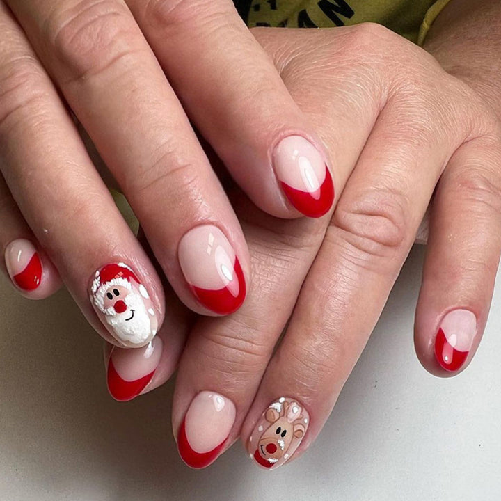 Christmas art nail set with festive designs Bowlift