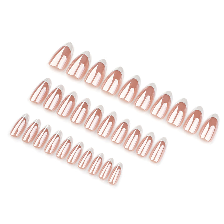 Artistic Gel Nails with Elegant French Tip Design Bowlift