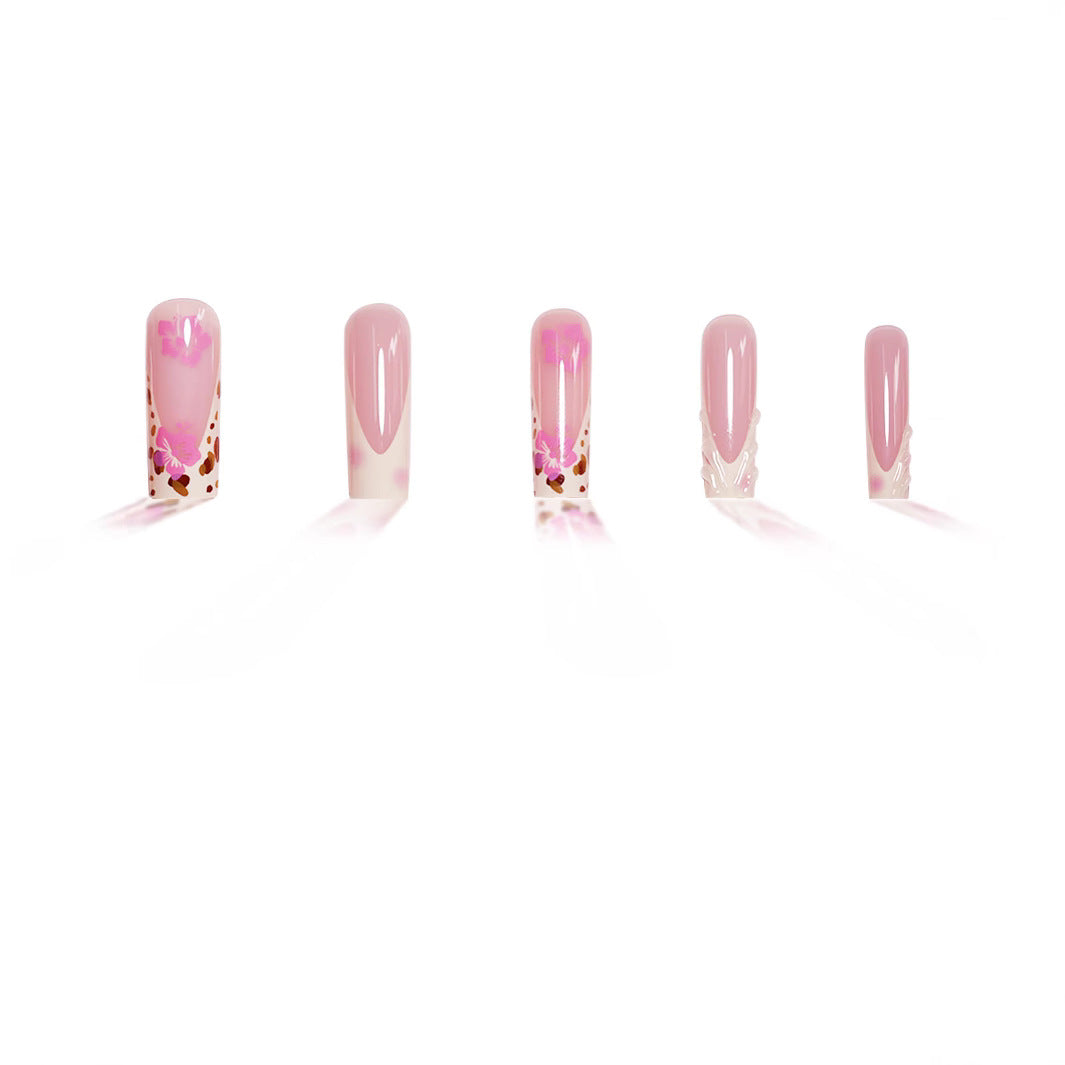 Floral Acrylic Nail Enhancements Bowlift