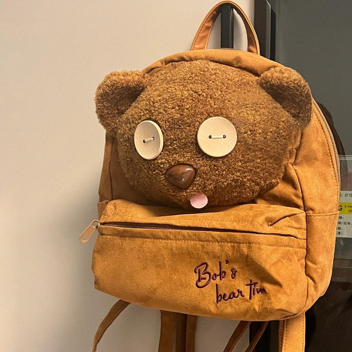 Plush Bear-Shaped School Backpack Bowlift