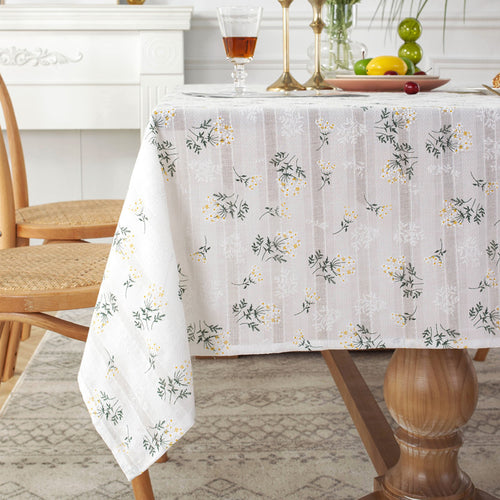 Floral Embroidered Tablecloth