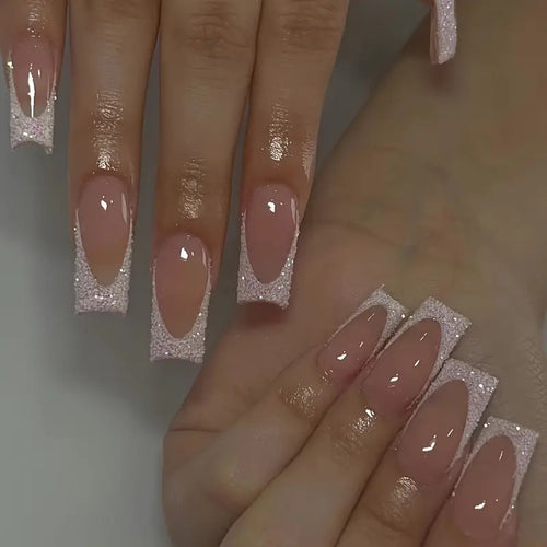 Decorative Glitter-Accent Press-On Nails Bowlift