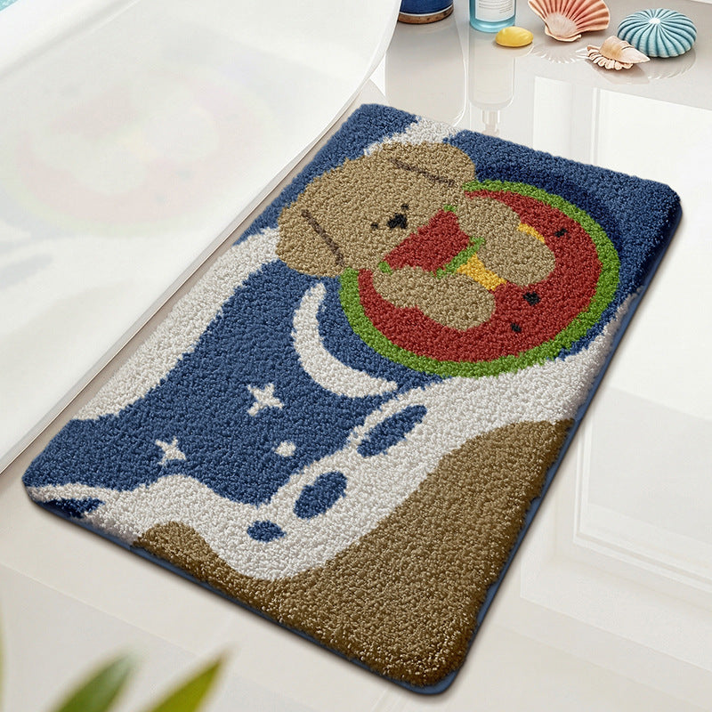 Playful Dog-Themed Bath Mat Bowlift