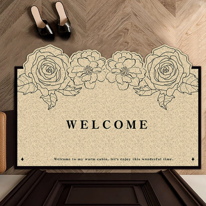 Unisex Elegant Floral Welcome Mat Bowlift