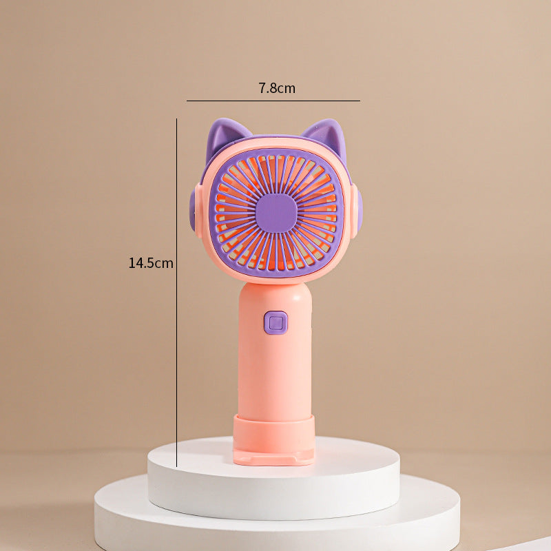 Women's portable hand fan with creative cat designs Bowlift