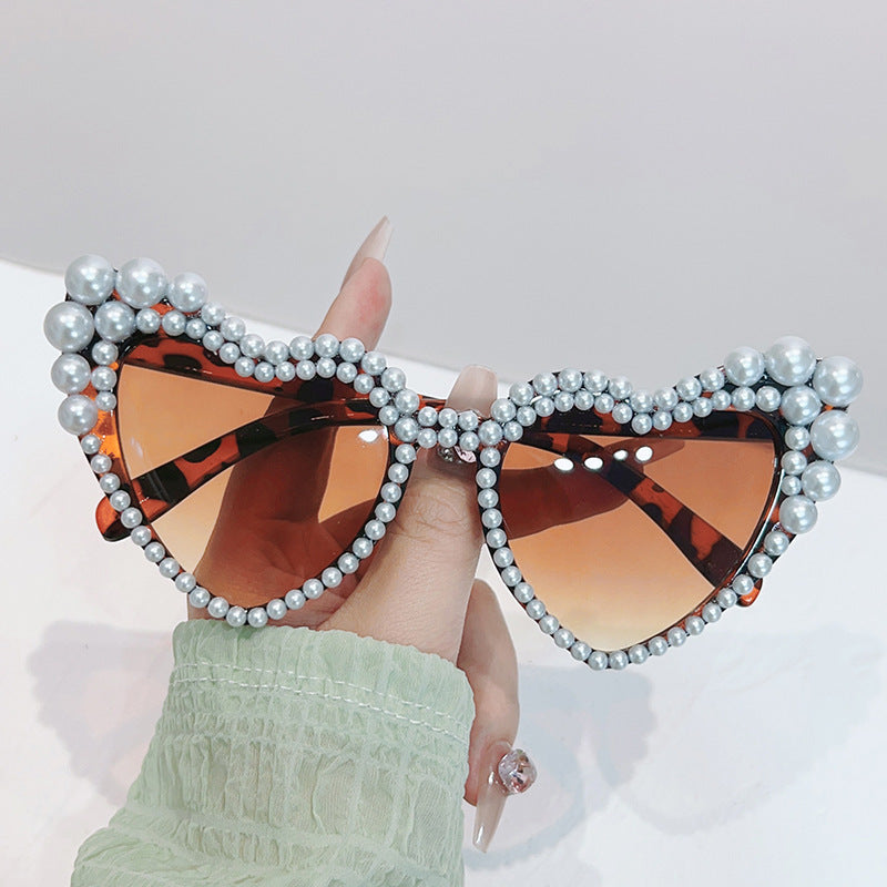 Cat-Eye Pearl-Embellished Sunglasses Bowlift