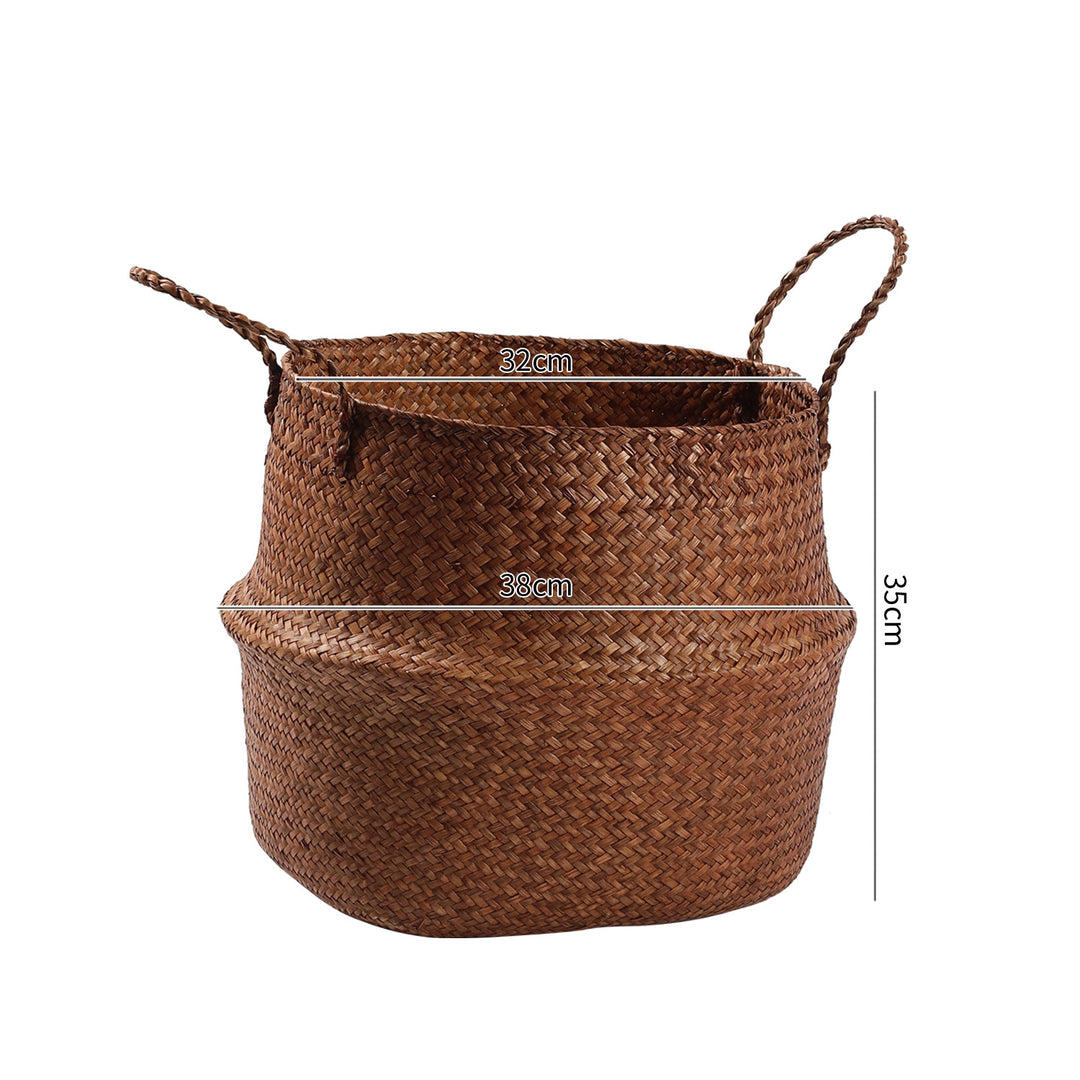 Handwoven Natural Fiber Storage Basket Bowlift