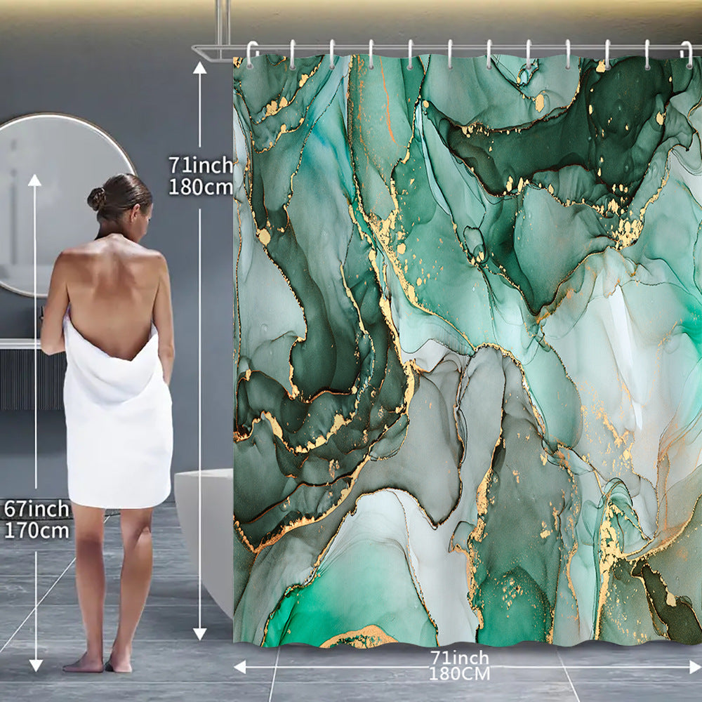 Abstract Marble Design Shower Curtain Bowlift