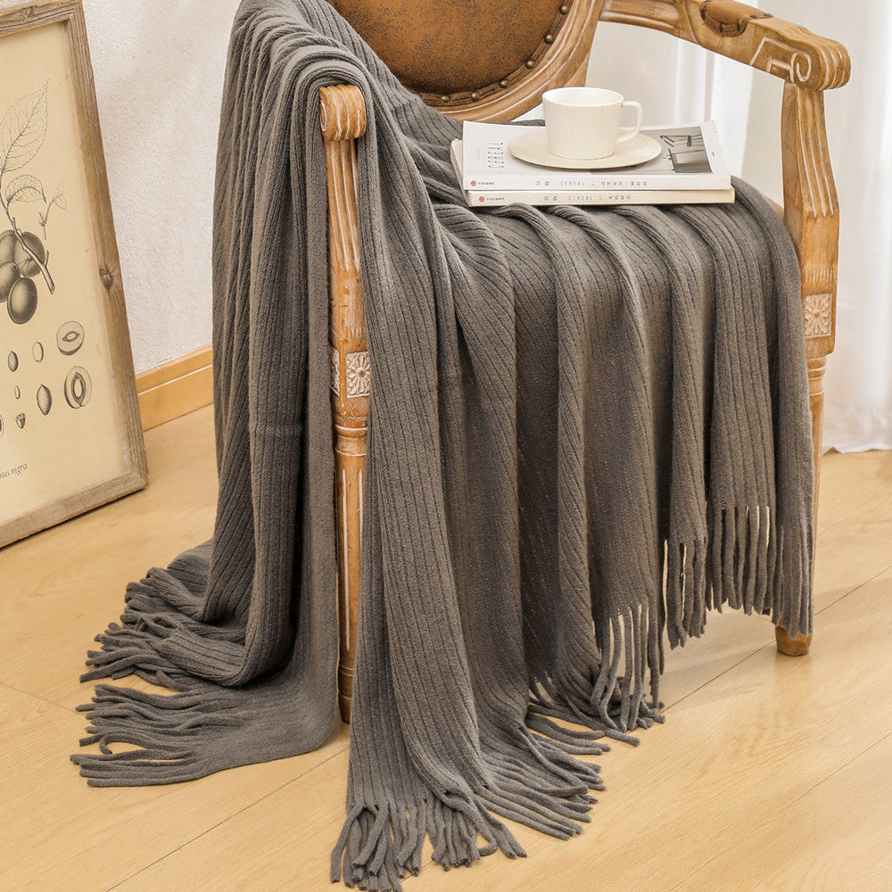 Cozy Fringed Throw Blanket