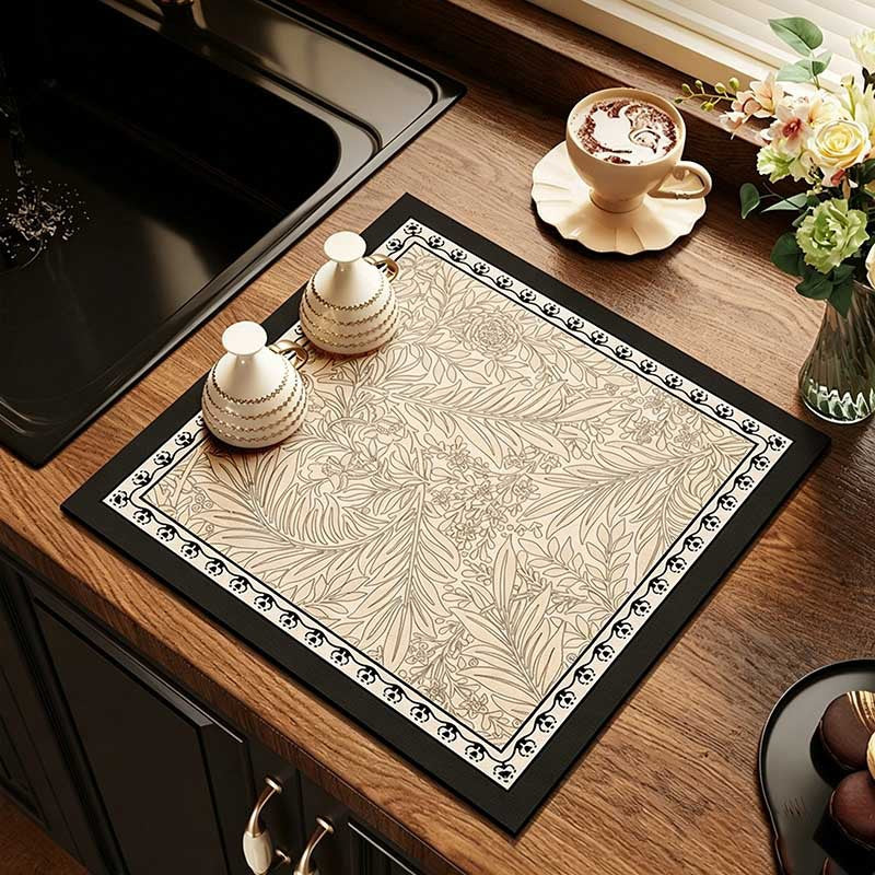 Floral Pattern Kitchen Mat