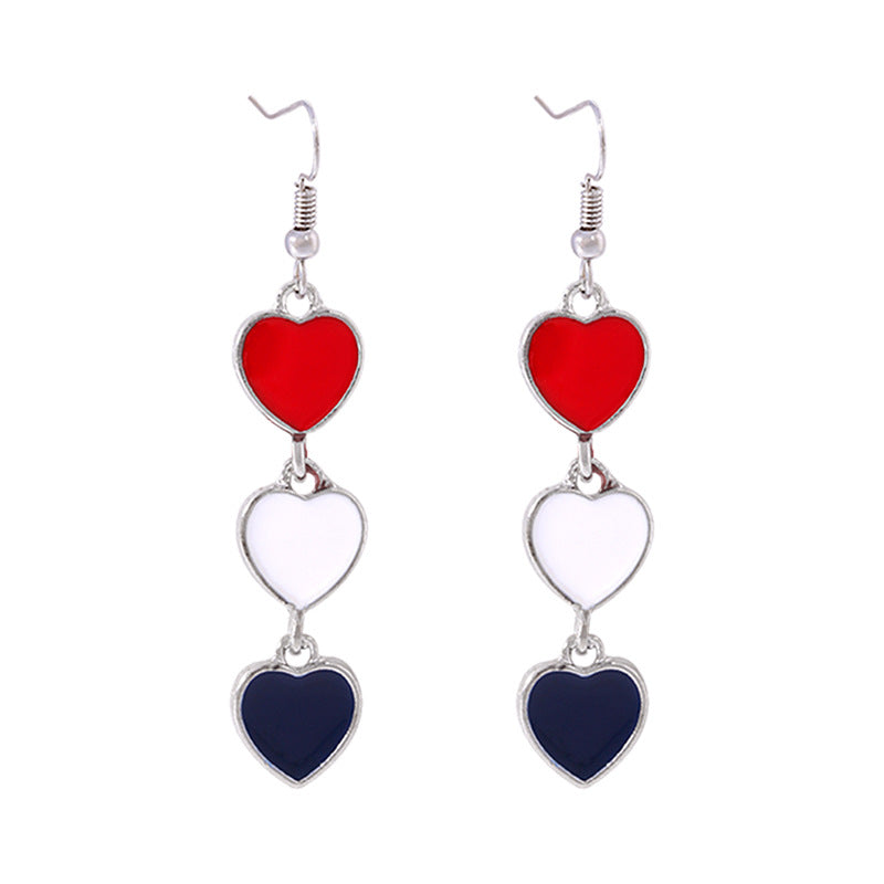 Women's lightweight star earrings with enamel flag design and fishhook Bowlift