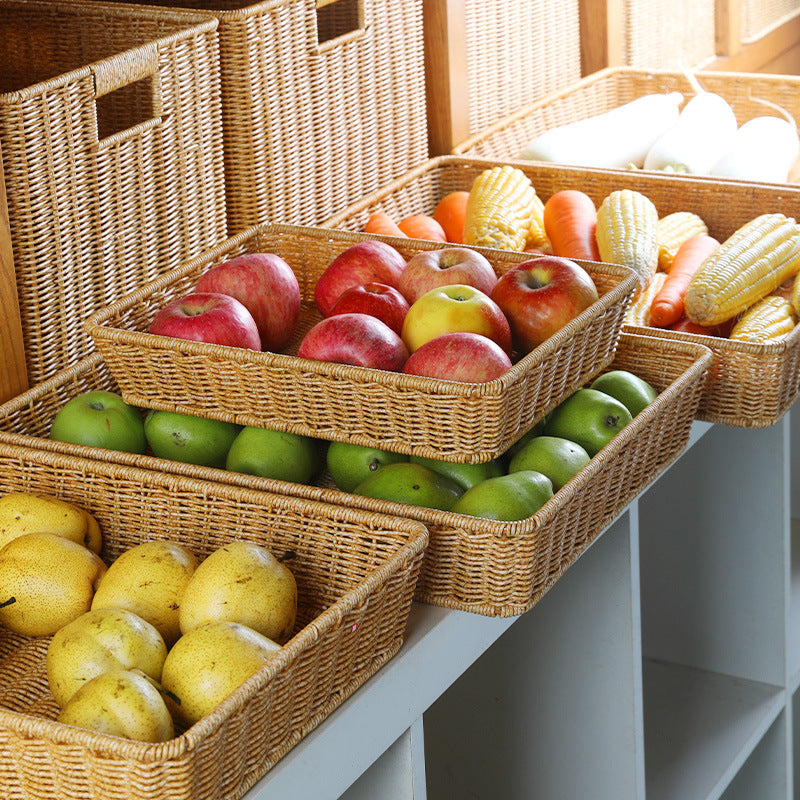 Handwoven Rectangular Storage Tray Bowlift
