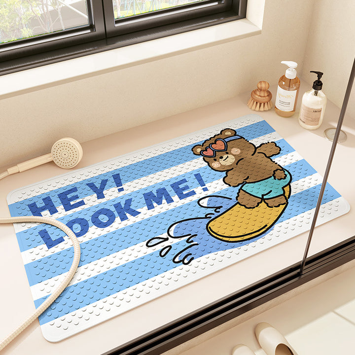 Playful Dog-Themed Bath Mat Bowlift