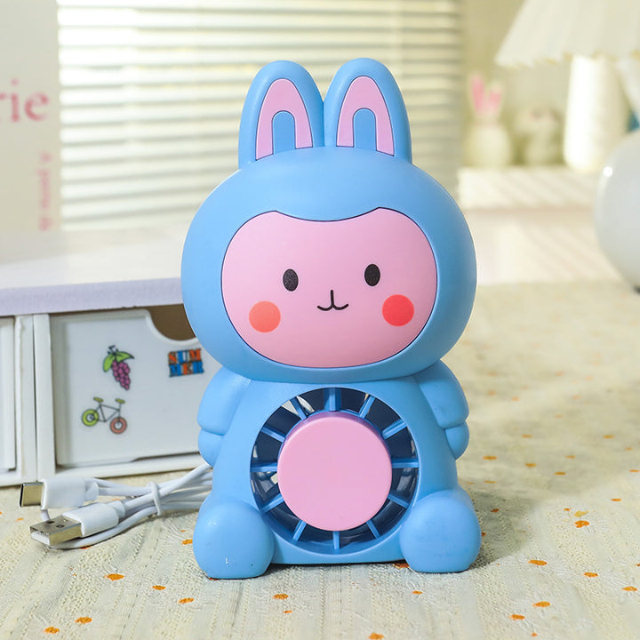 Ladies Portable Mini Fan in Playful Bunny Design Bowlift