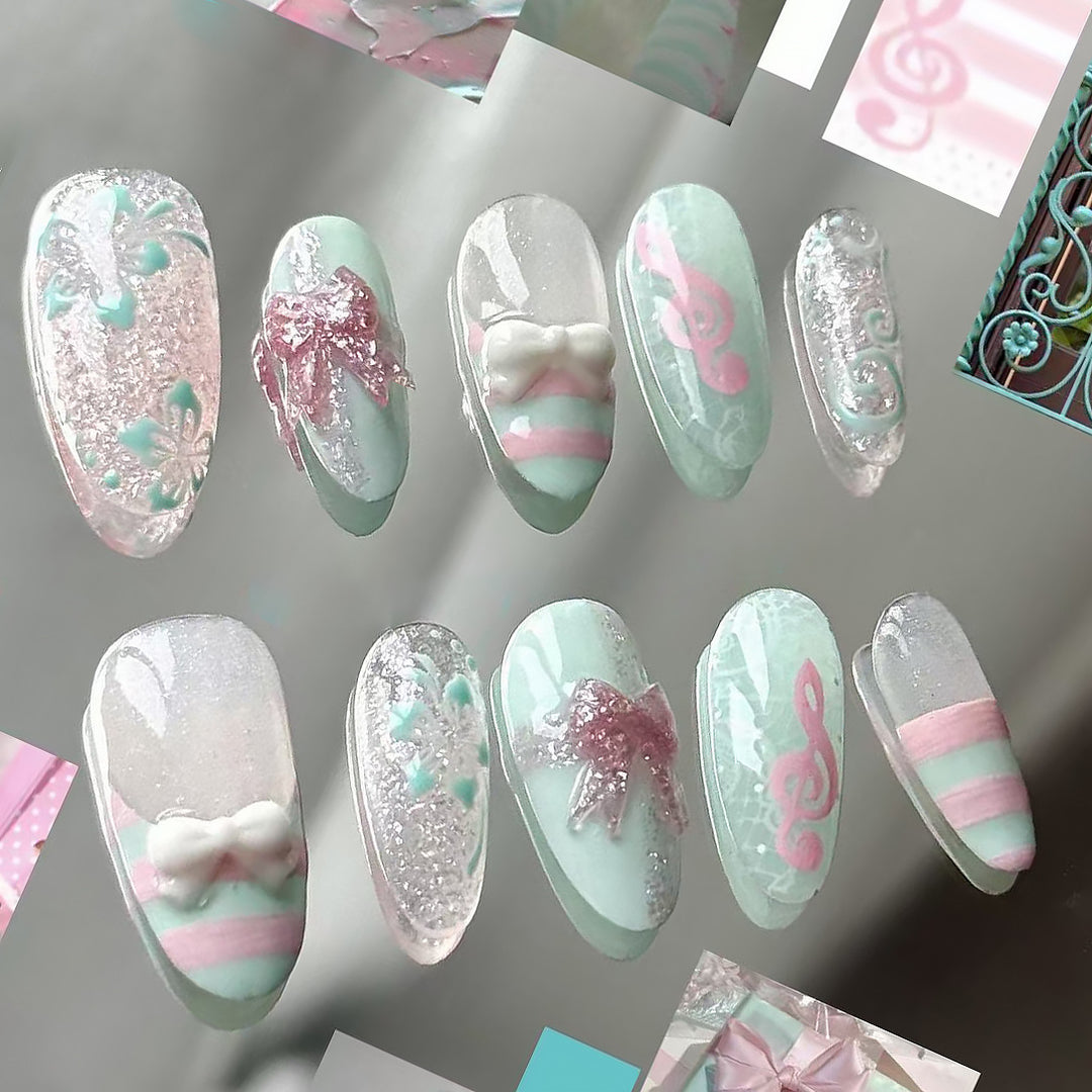 Themed Press-On Nail Art Set Bowlift