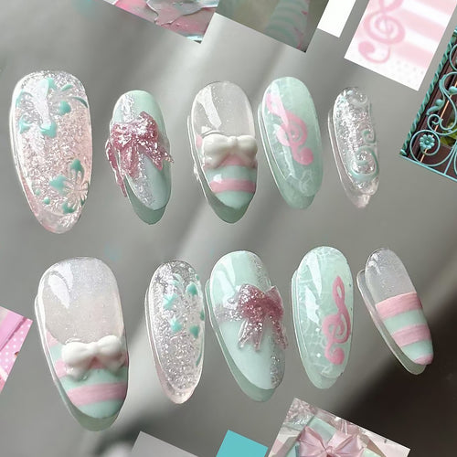 Themed Press-On Nail Art Set Bowlift