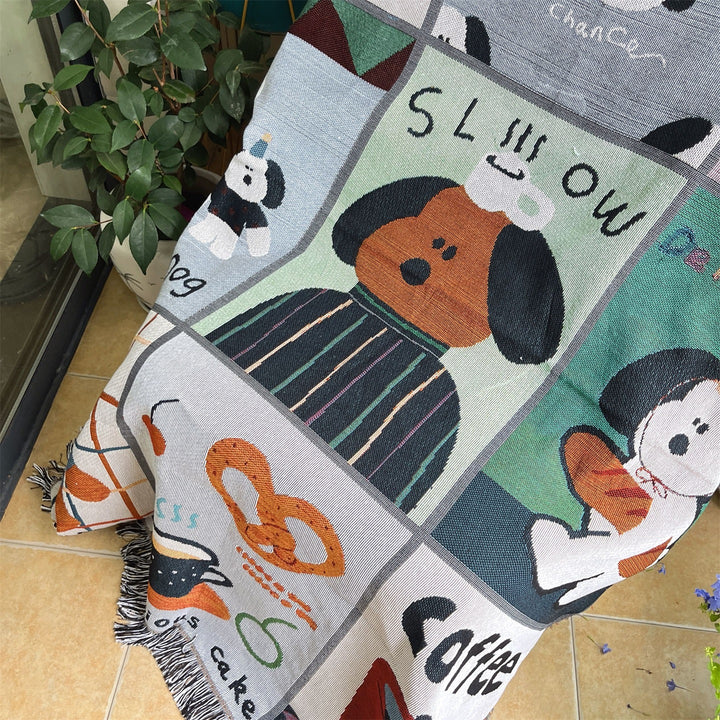 Artistic Cat-Themed Throw Blanket