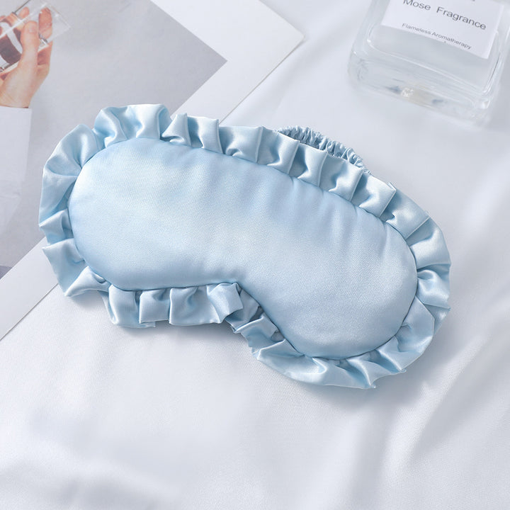Women's nan satin-gloss eye mask with ergonomic contour, frilled ruffle edge, and gentle padding Bowlift