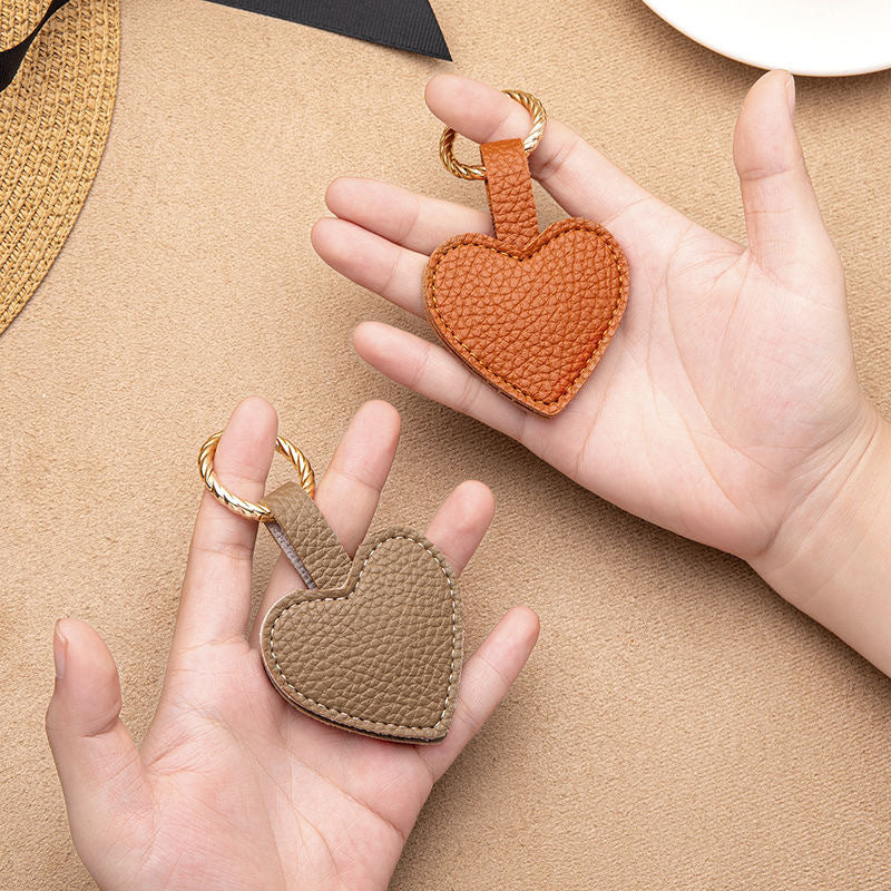 Heart-Shaped Leather Keychain Bowlift