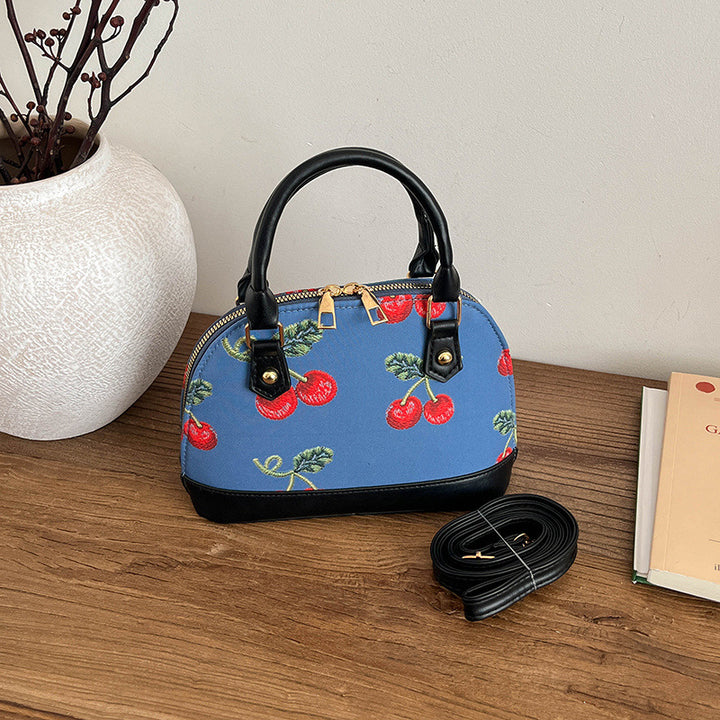 WoEmbroidered Cherry Pattern Handbag Bowlift