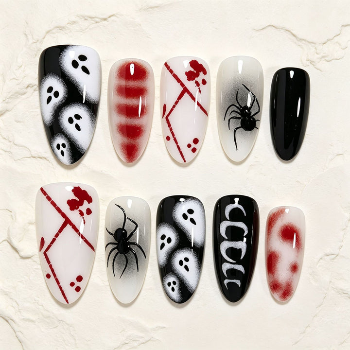 Halloween-Themed Artistic Press-On Nails Bowlift