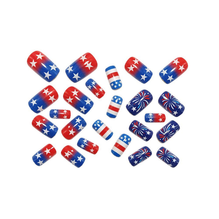 Artificial Nails in the Patriotic Design Bowlift