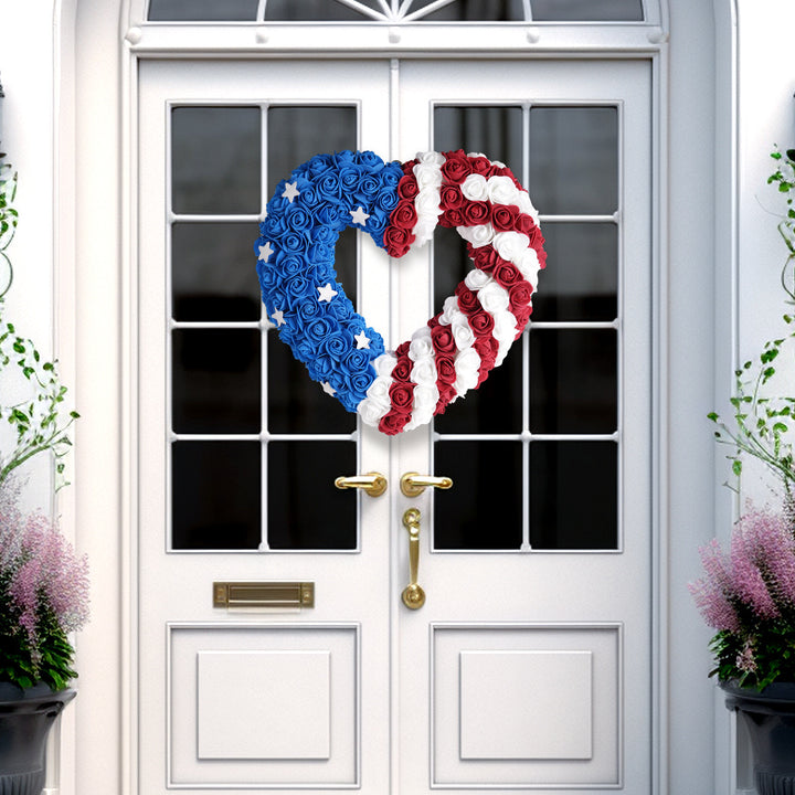 Unisex nan patriotic foam rose wreath with star accents Bowlift