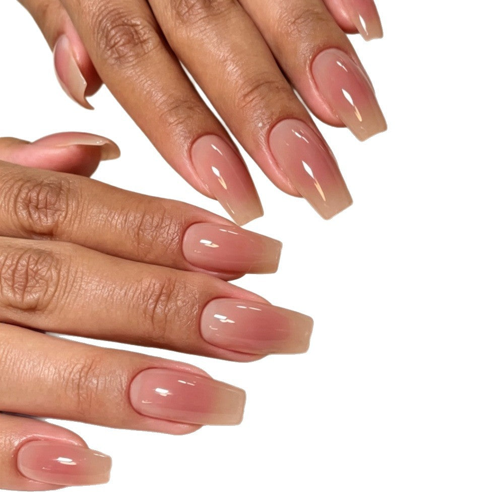 Natural Glossy Square Press-On Nails Bowlift
