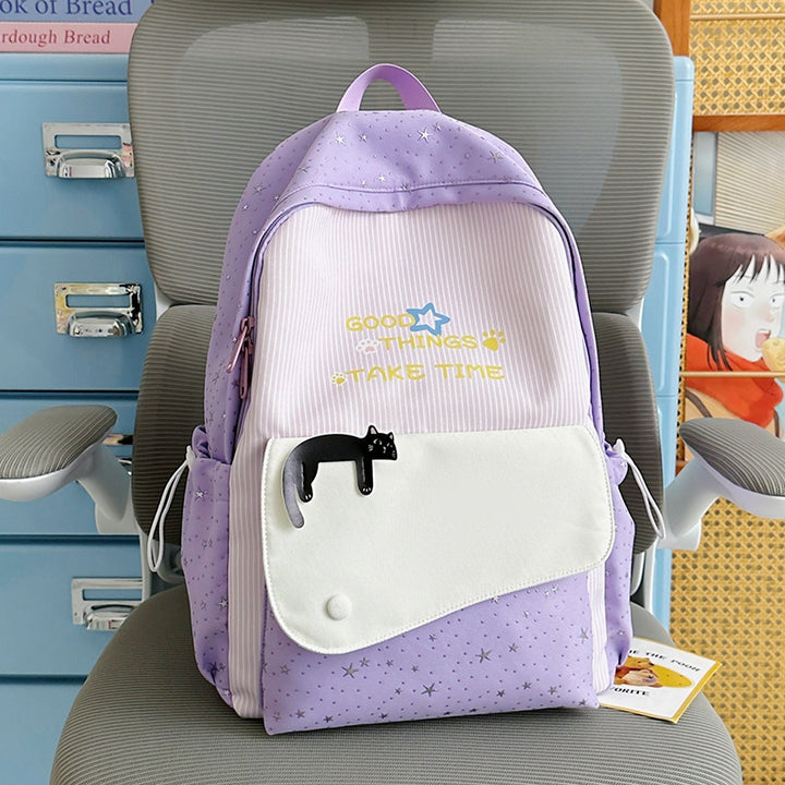 Whimsical Cat-Themed School Backpack