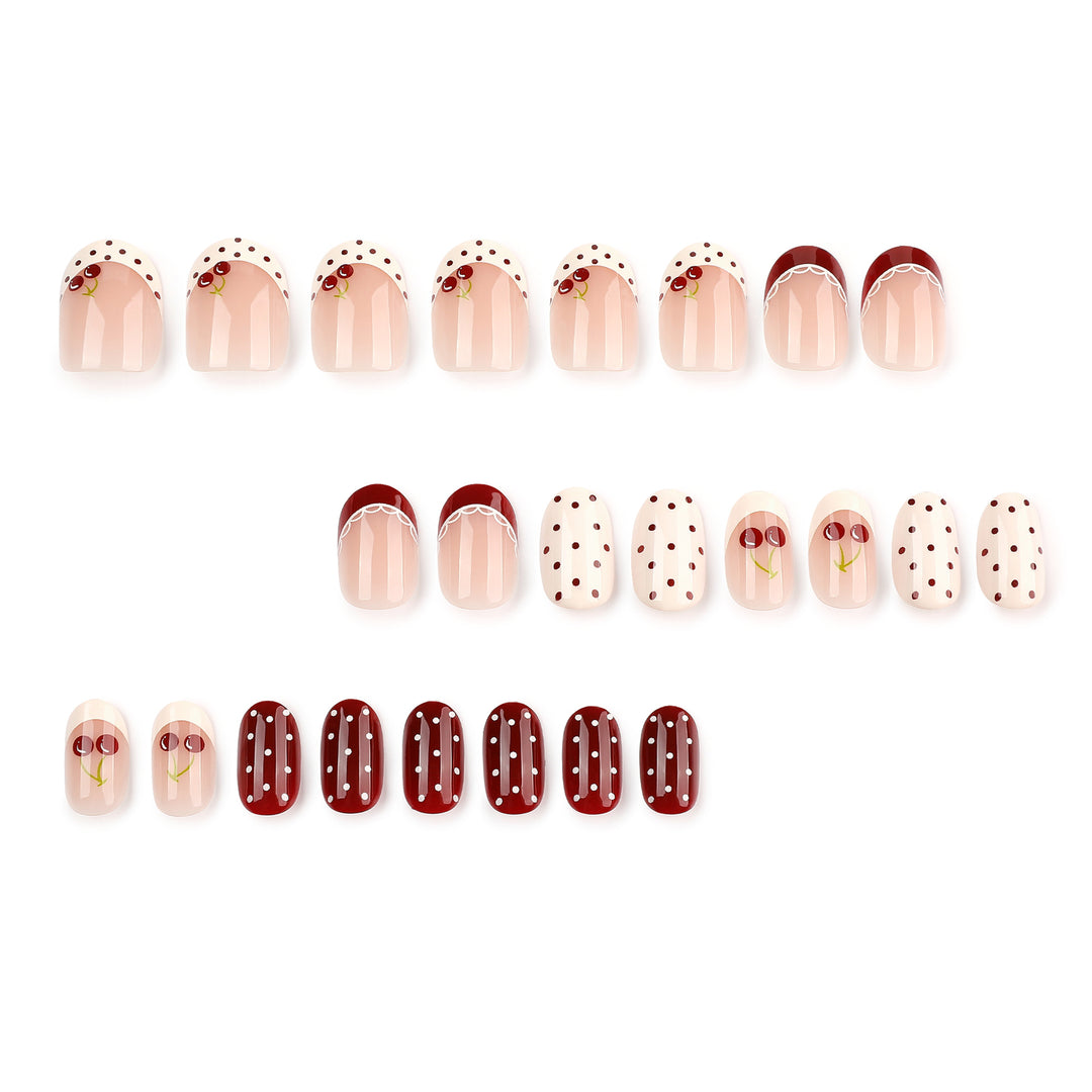 Artful Nail Art with Cherry Design Bowlift