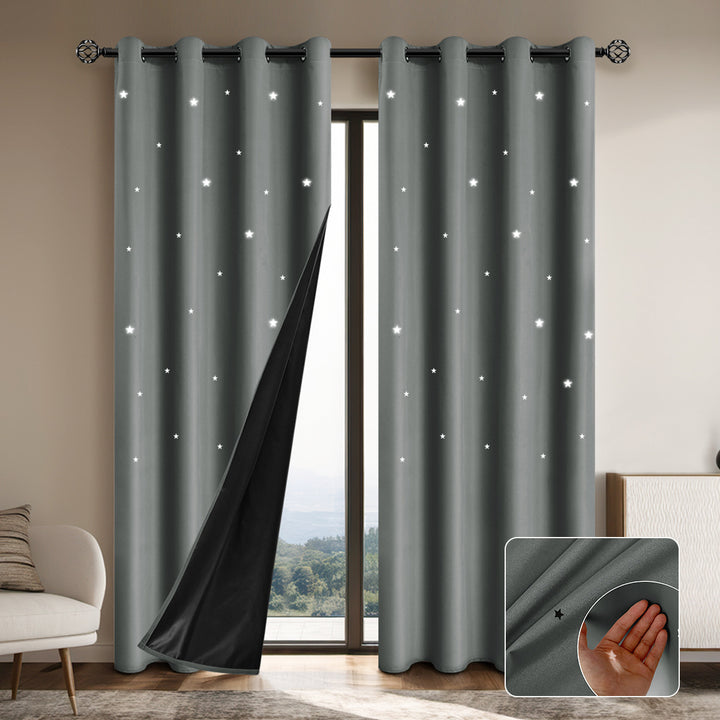 Elegant Star Patterned Blackout Curtains